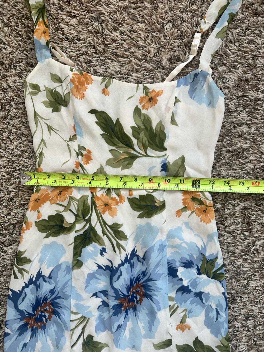 Reformation White Blue Floral Irisa Maxi Dress Size 2 Trumpet Skirt - Picture 6 of 8